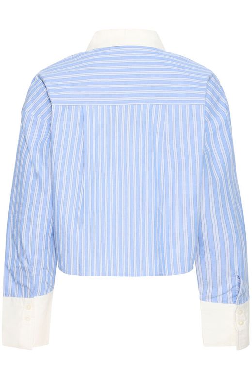Fransa Ricky Shirt in Blue Stripe