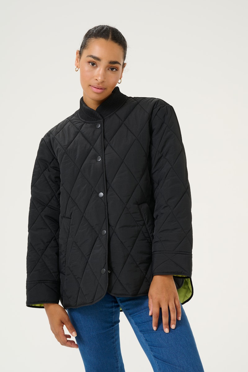 Kaffe Lorena Quilted Jacket in Black Deep