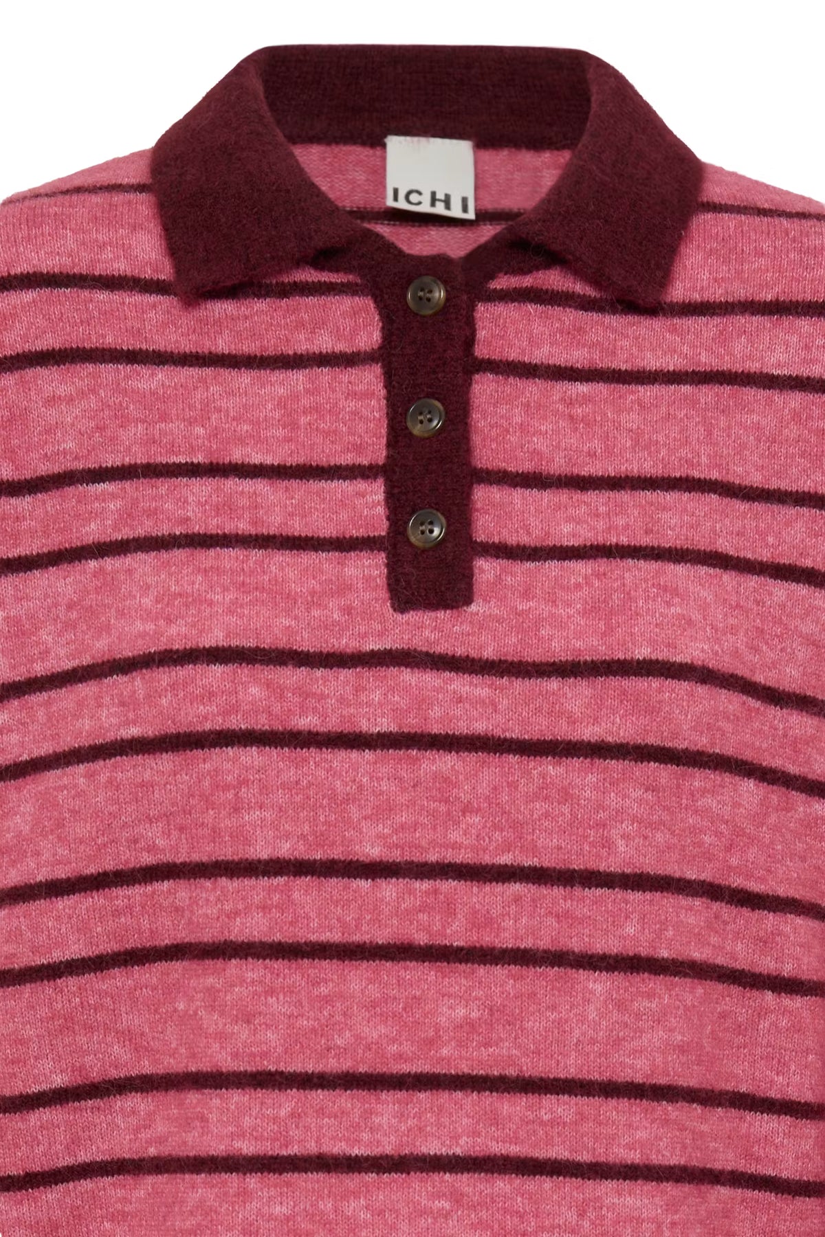 ICHI Sage Pullover in Fruit Dove With Zinfandel Stripe