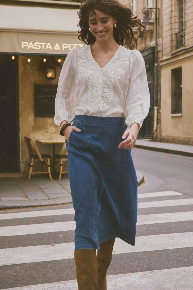 Fransa Blondie Shirt in Whisper White