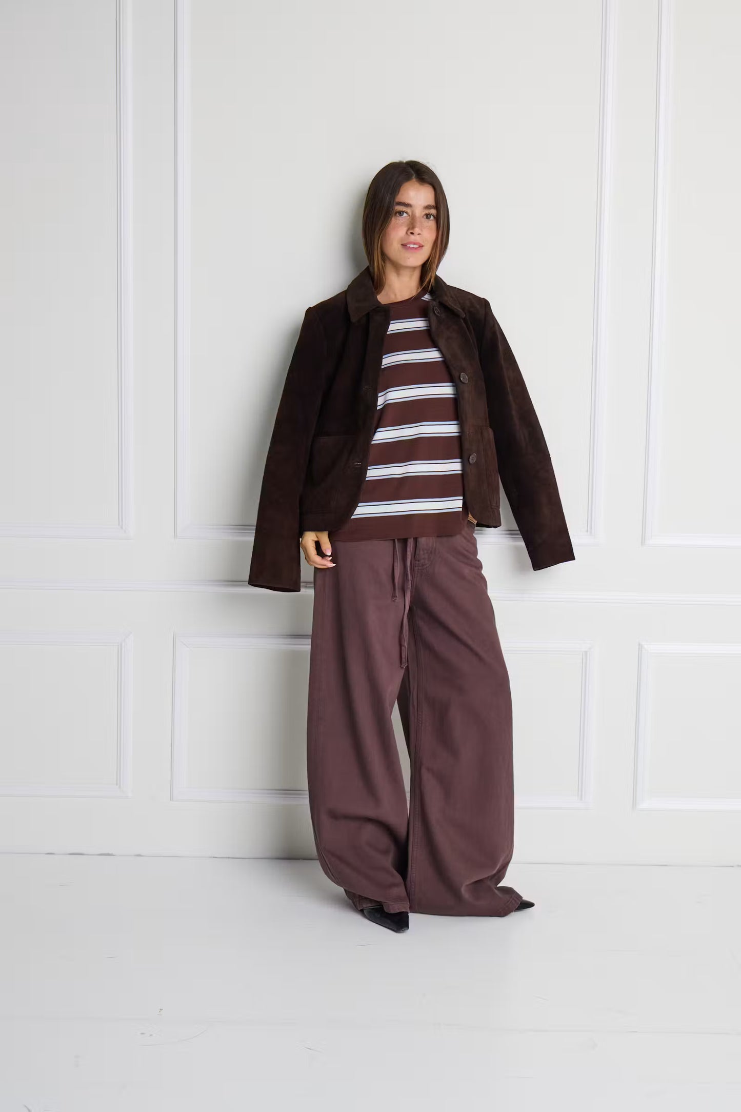 ICHI Hezano Wide Pant in Chicory Coffee / Brown