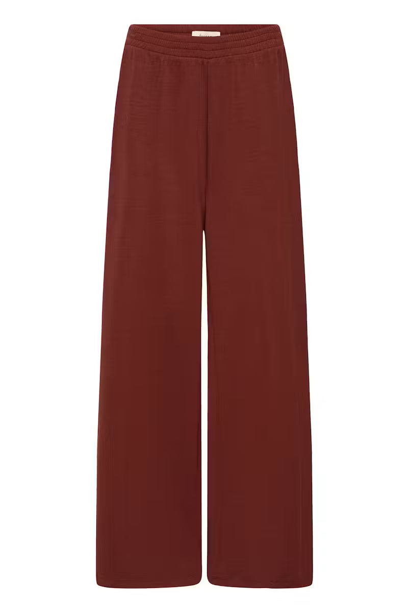 Fransa Aurora Pant in Rum with White Contrast Stripe