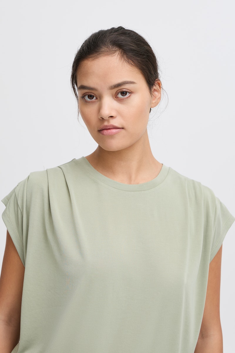 ICHI Lisken Top in Tea Green