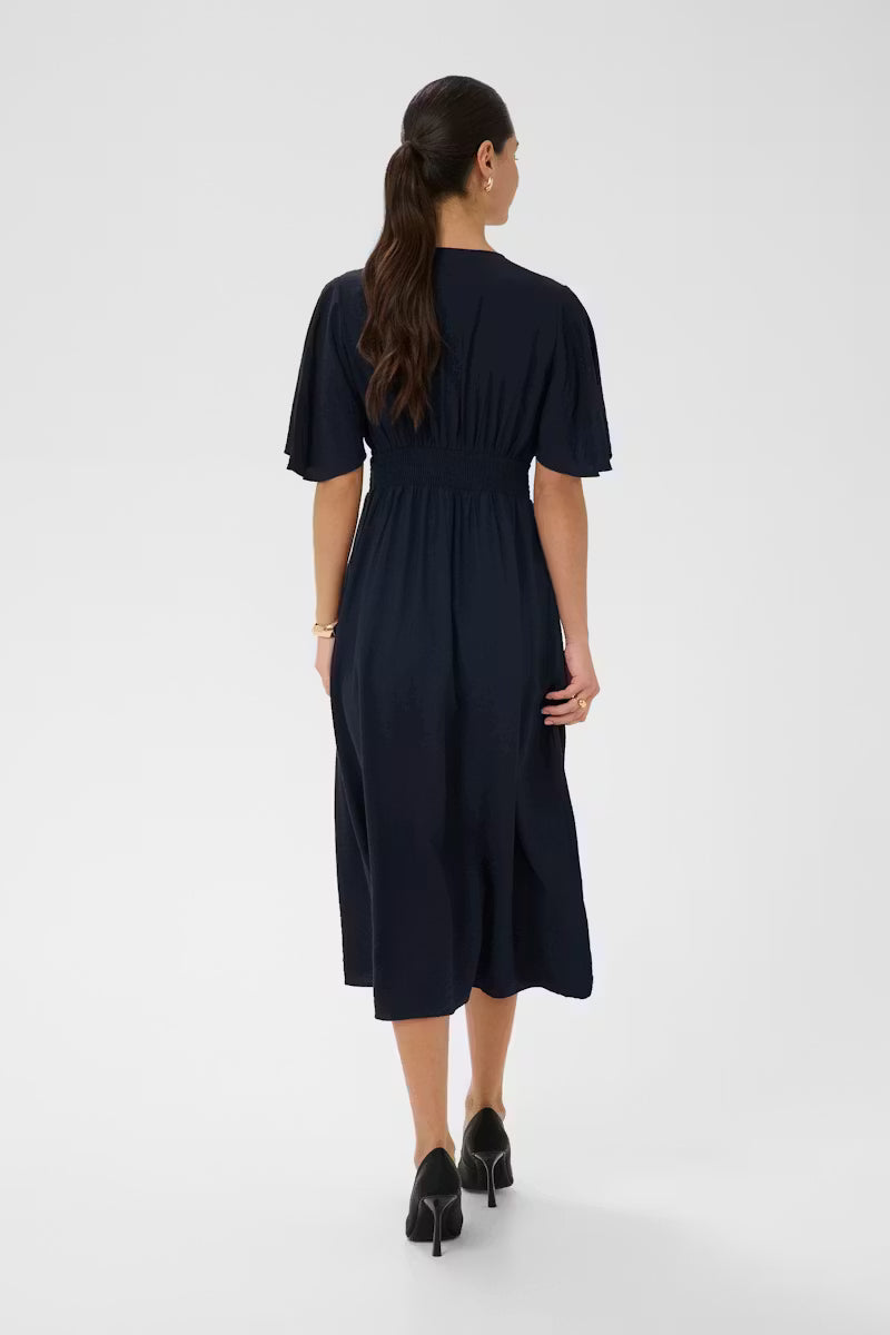 Kaffe Sirena Long Dress in Midnight Marine