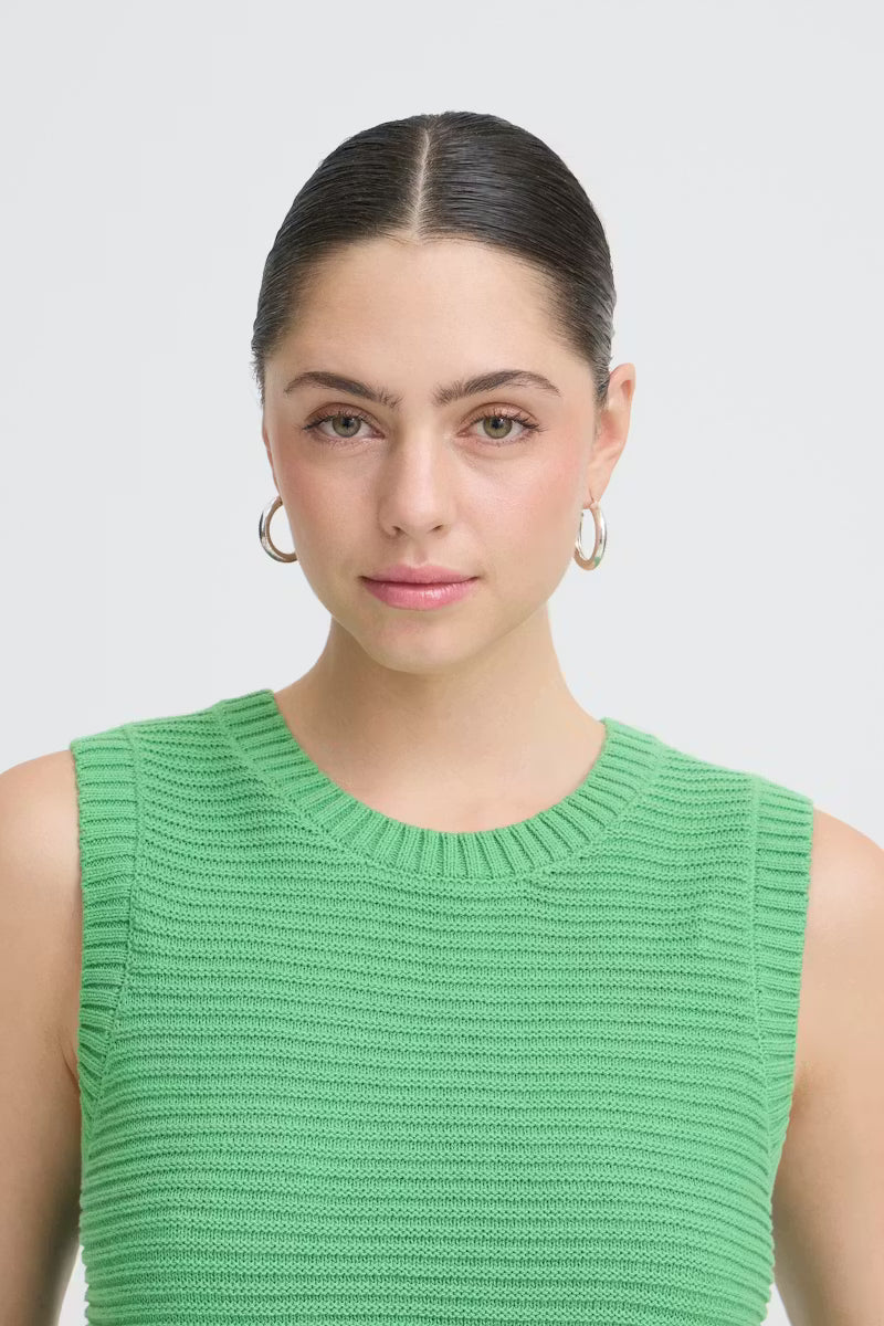 ICHI Dotties Waistcoat in Green