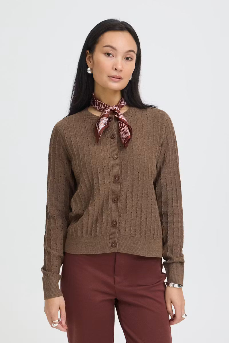 Fransa Silla Scarf in Rum Raisin W Rose Shadow