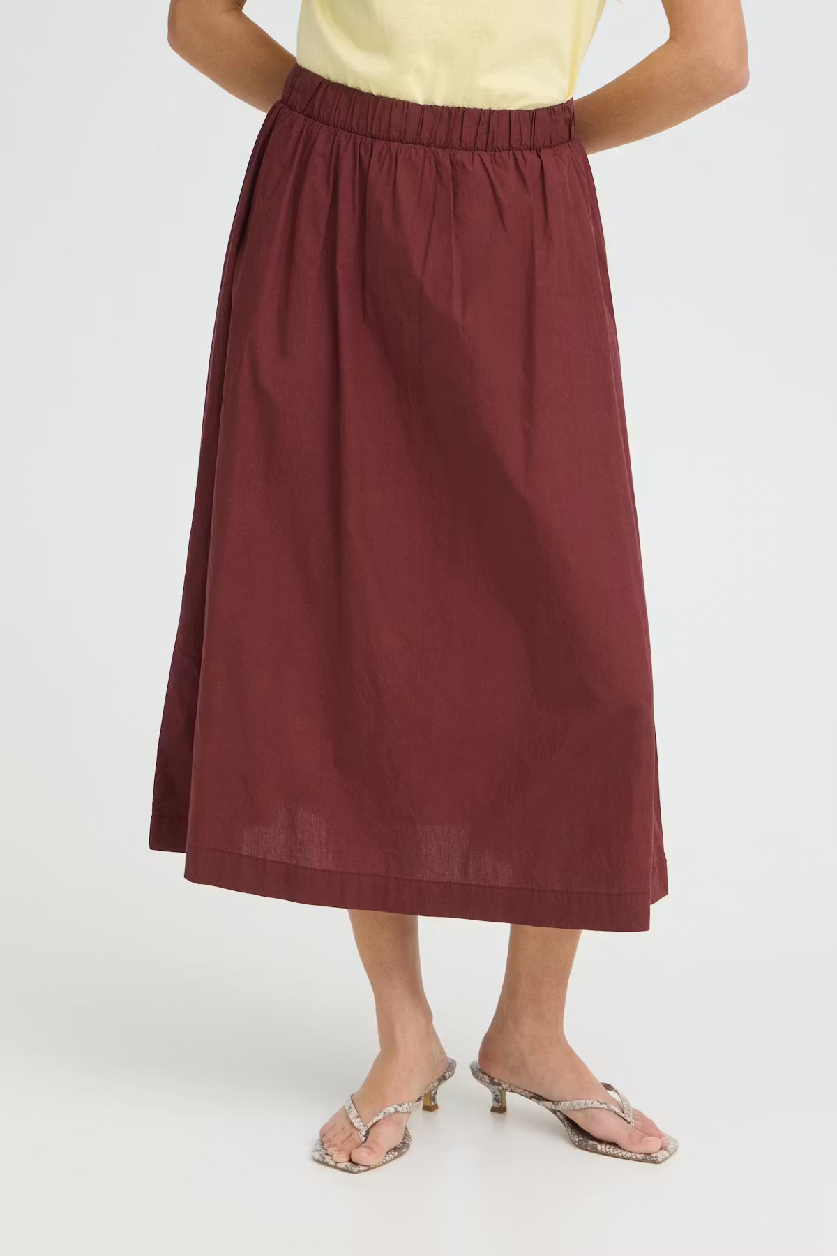 ICHI Lelaya Skirt in Vineyard Wine