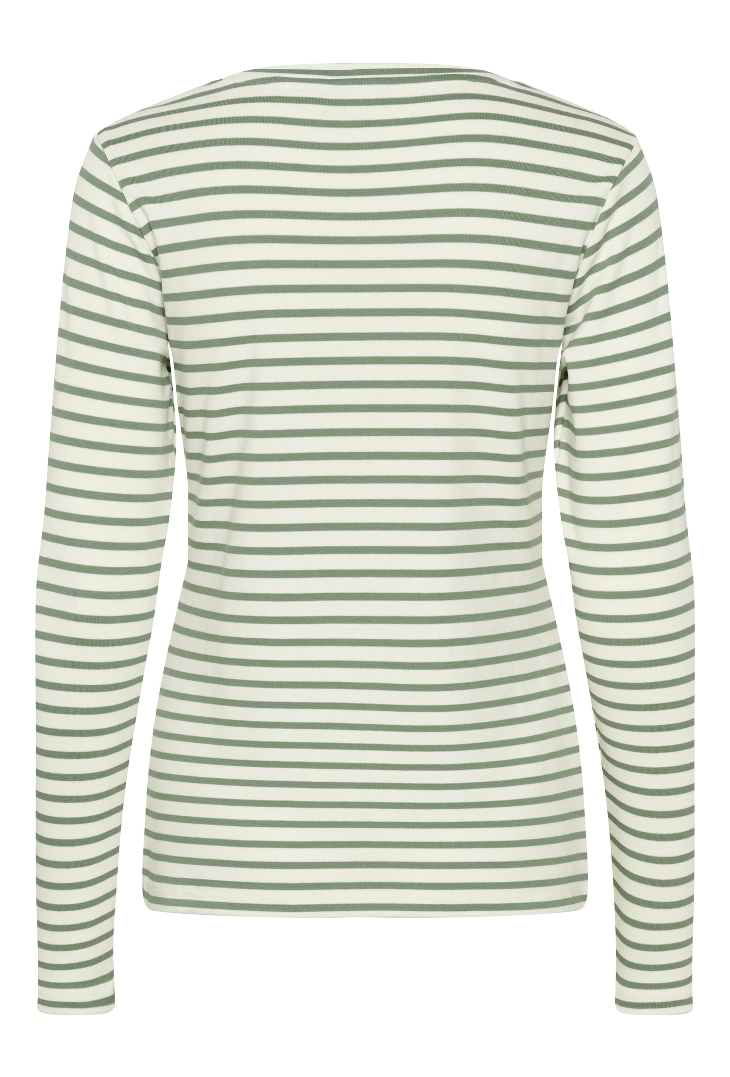 KAFFE Liddy Long Sleeved T-Shirt in Chalk & Sea Spray