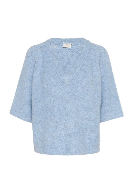 KAFFE Emilie V-neck Pullover in Soft Chambray