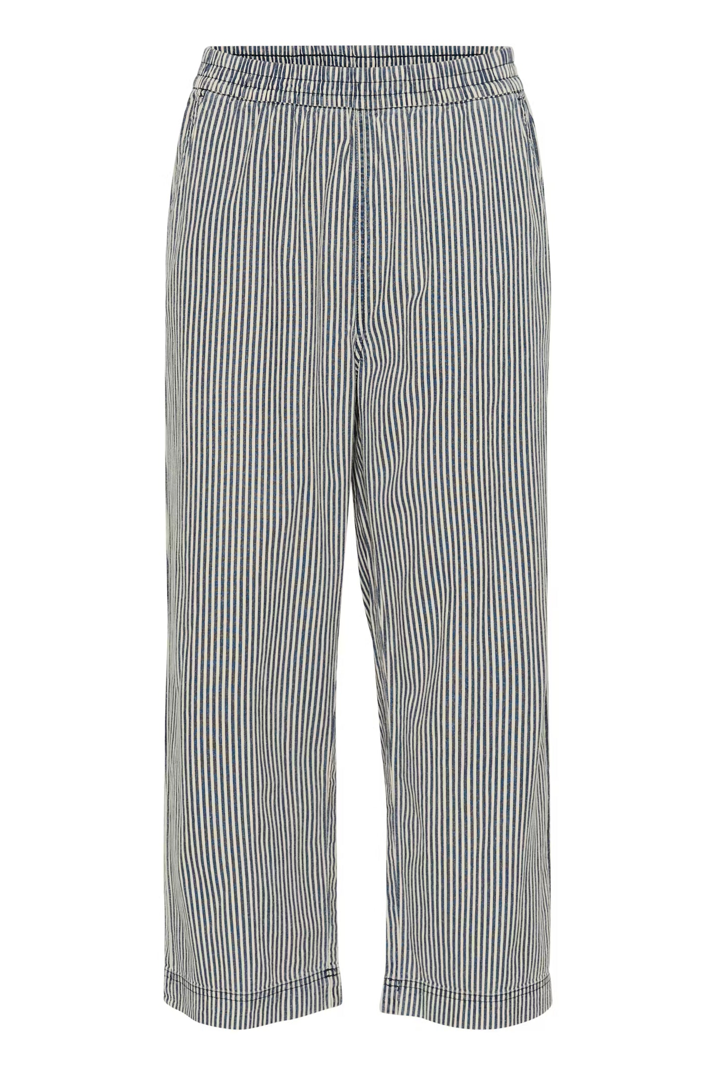 Kaffe Naya Trousers in Midnight/White Stripe
