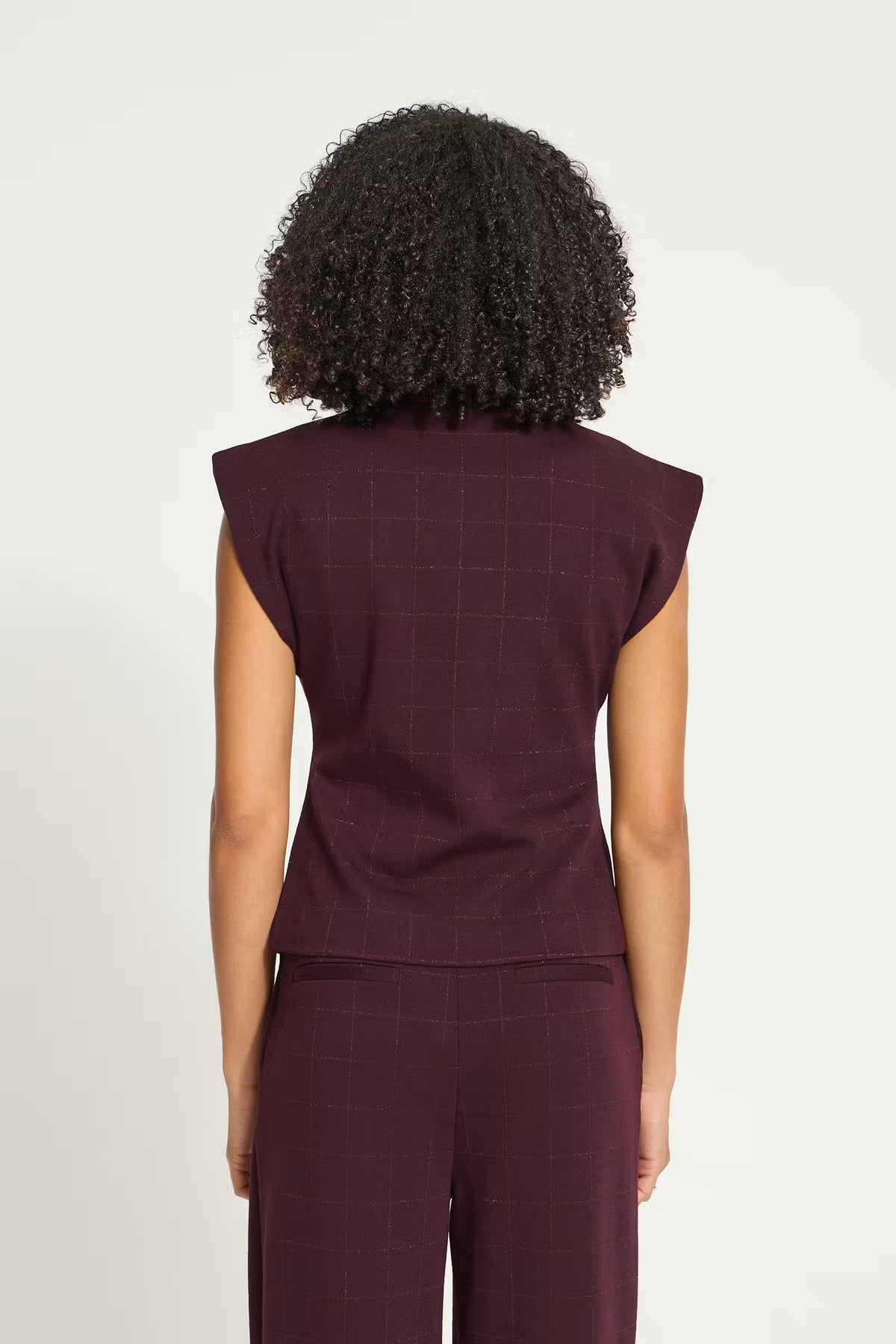 ICHI  Kate Sparkelly Waistcoat in Fudge
