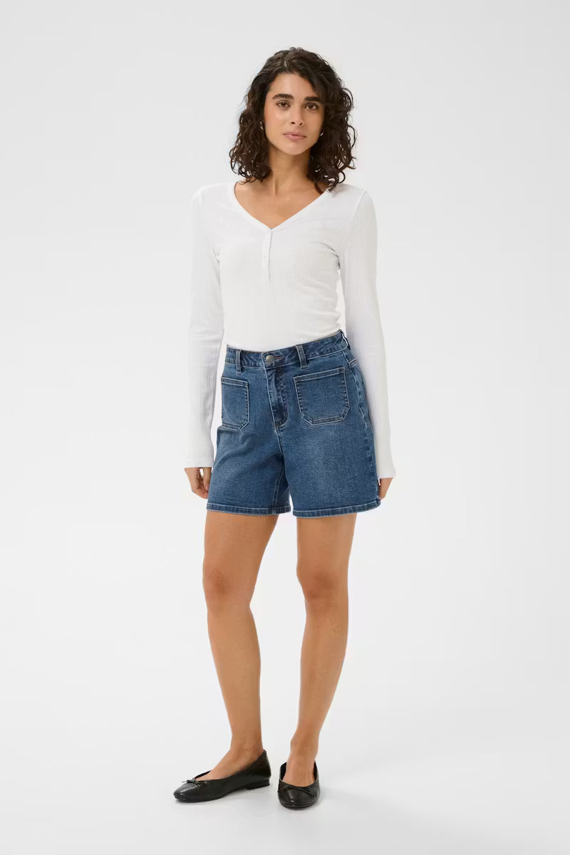 Kaffe Brook Shorts in Medium Blue Denim