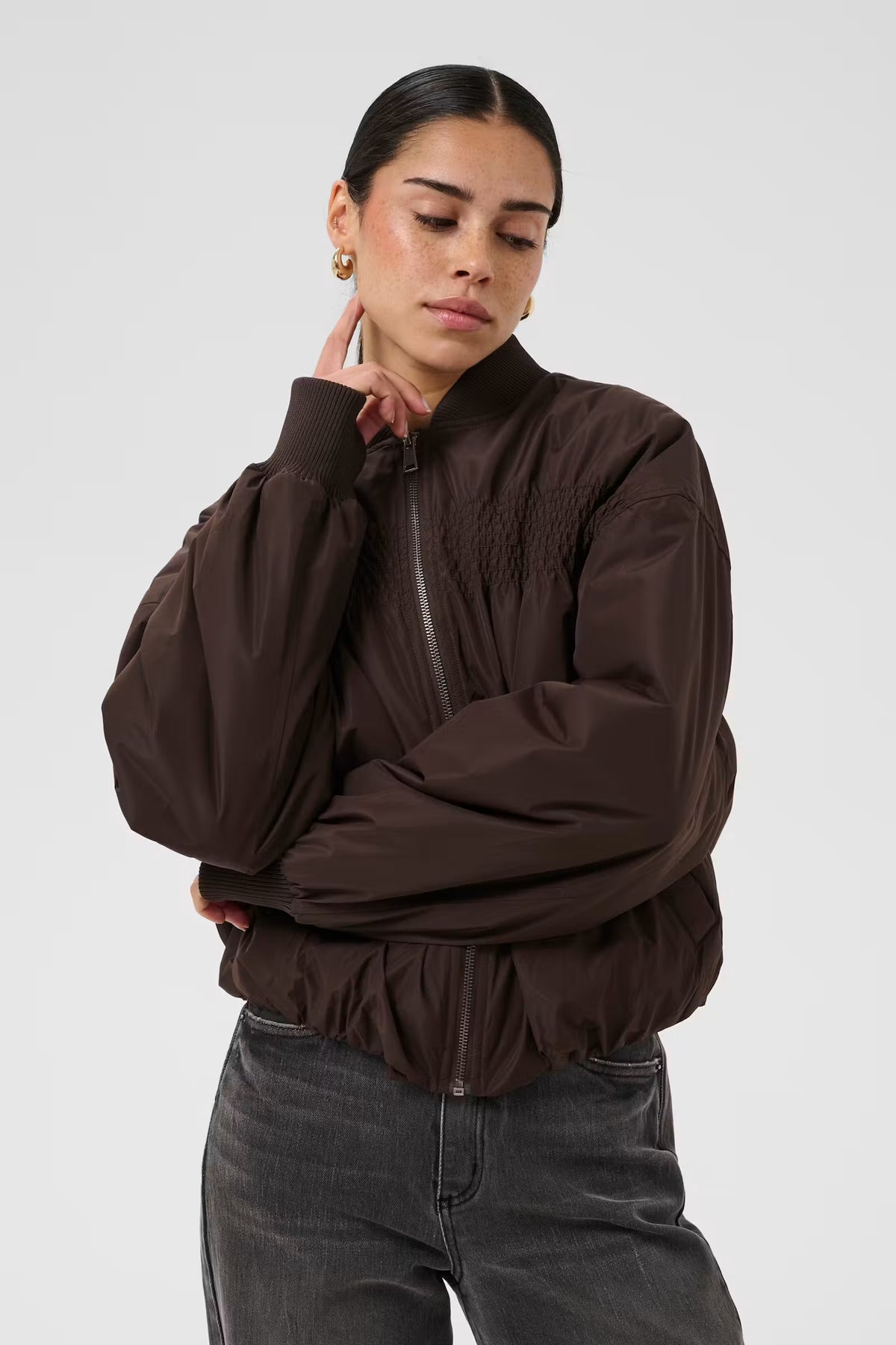 Kaffe Aarlette Coat in Coffee Bean