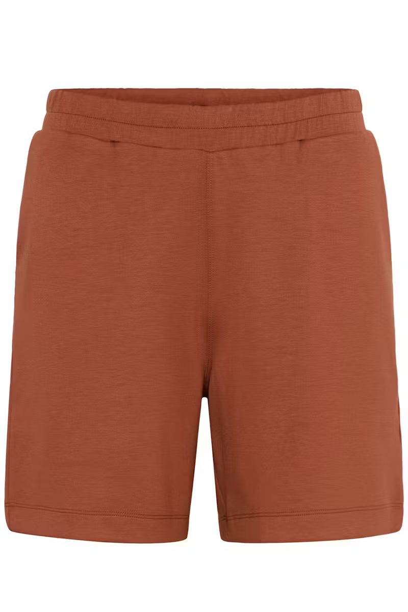 KAFFE Annie Jersey Short in Henna Brown