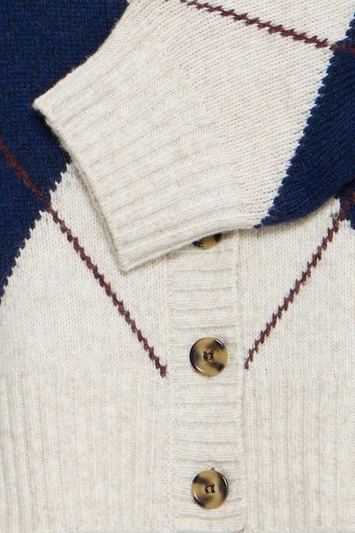 Fransa GIGI Cardigan in Oatmeal Melange Check
