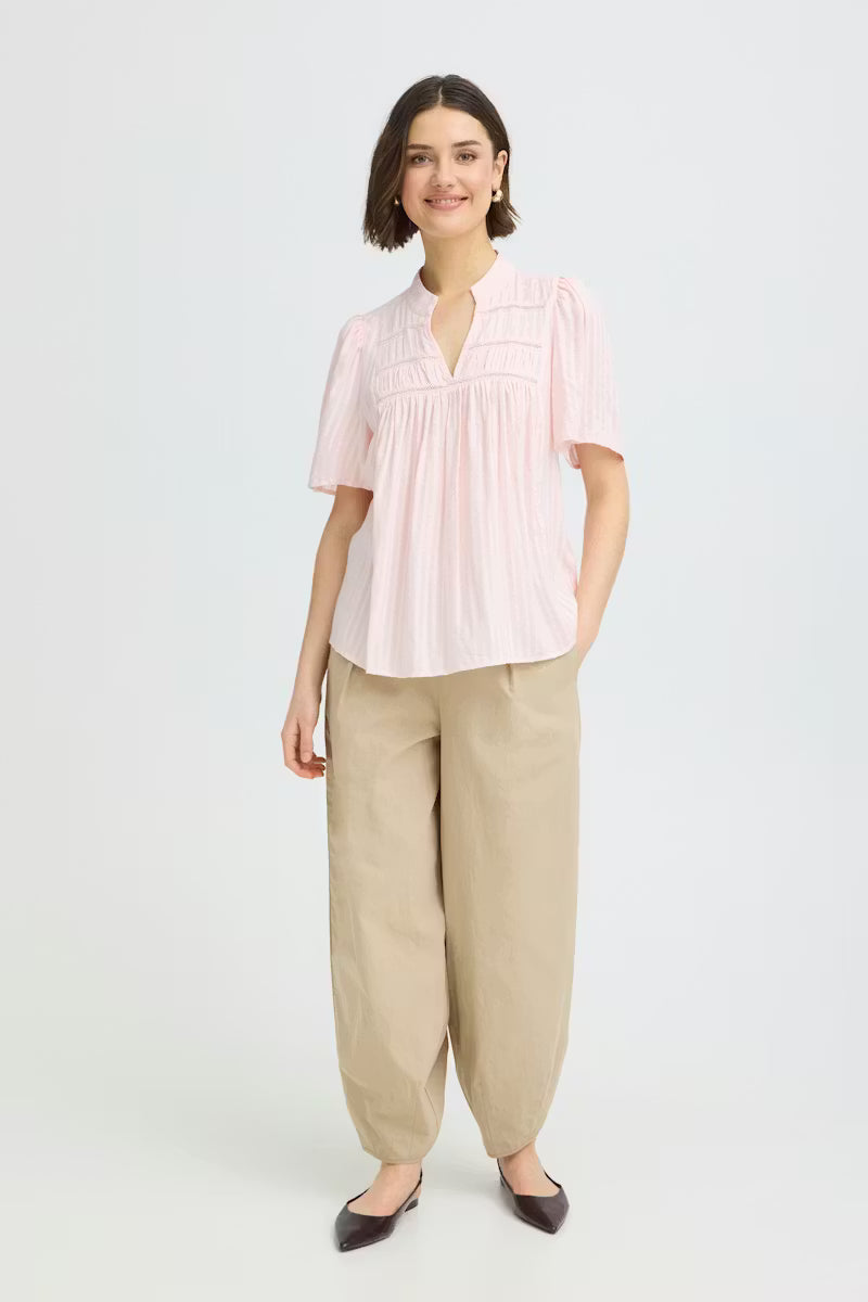 Fransa Villa Blouse in Lotus Pink