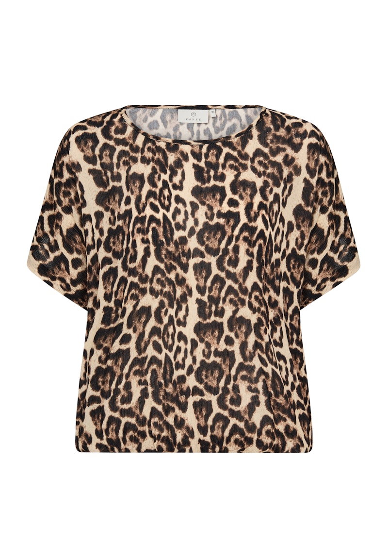 KAFFE Amber Blouse in  Naturel Leopard Print