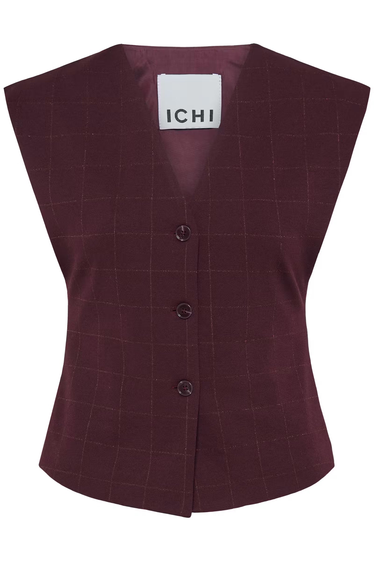 ICHI  Kate Sparkelly Waistcoat in Fudge