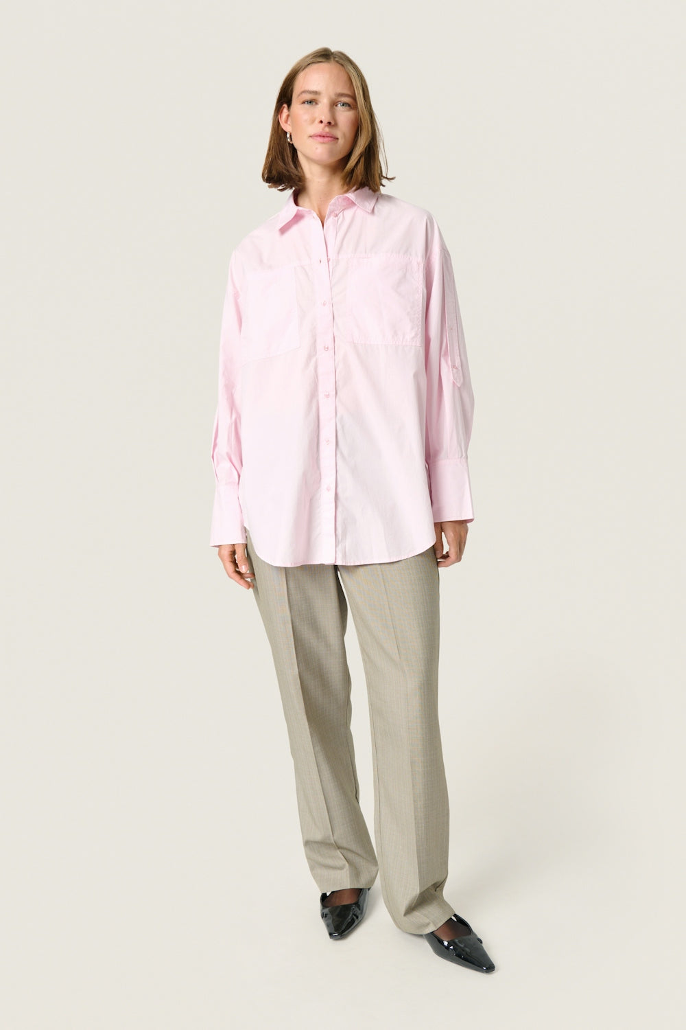 Soaked In Luxury Calico Shirt Blouse in Ballerina