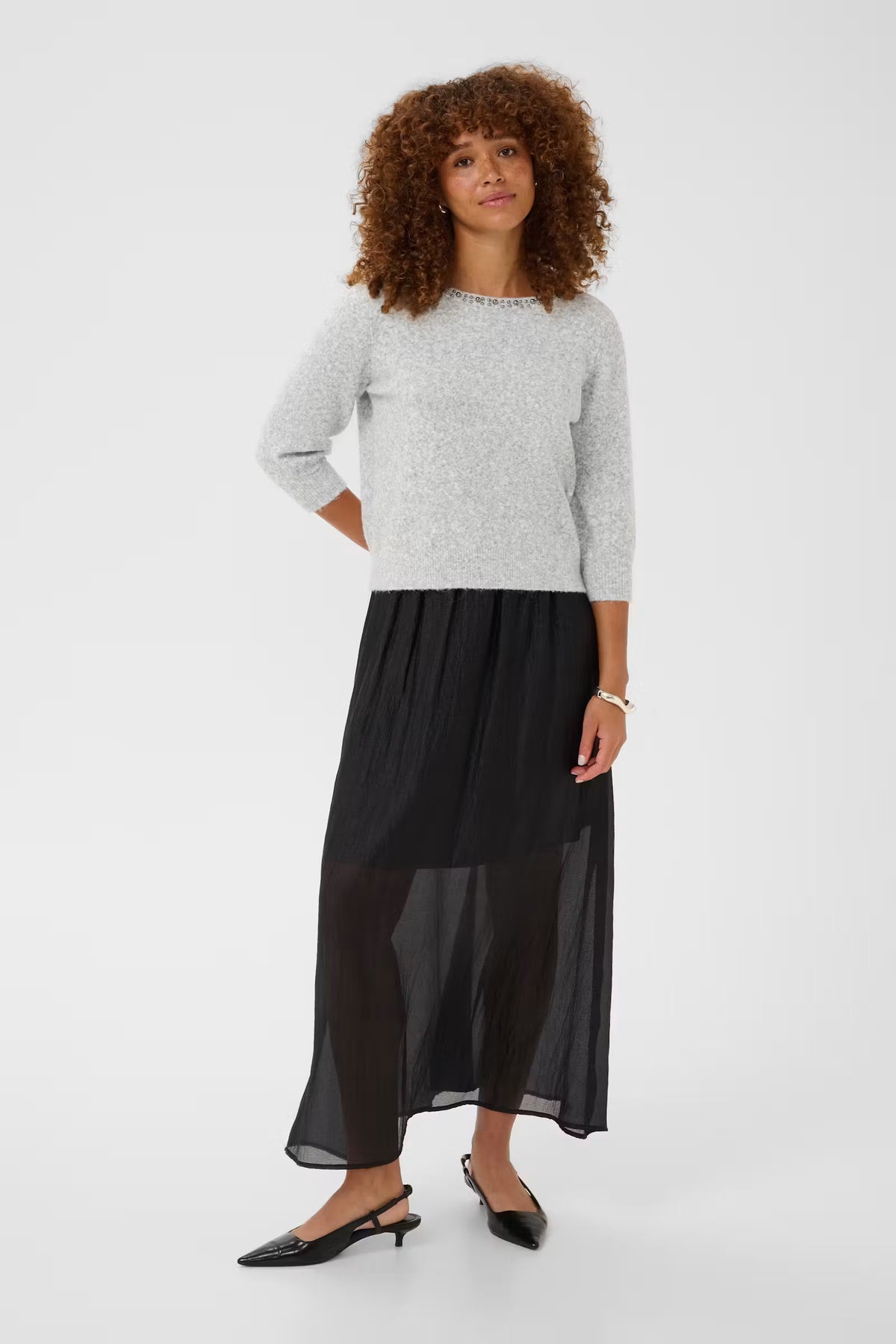 Kaffe Selly Pullover in Grey Melange