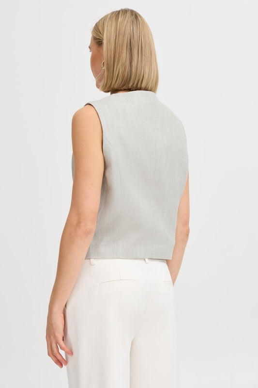 Fransa Lix Waistcoat in Drizzle Melange