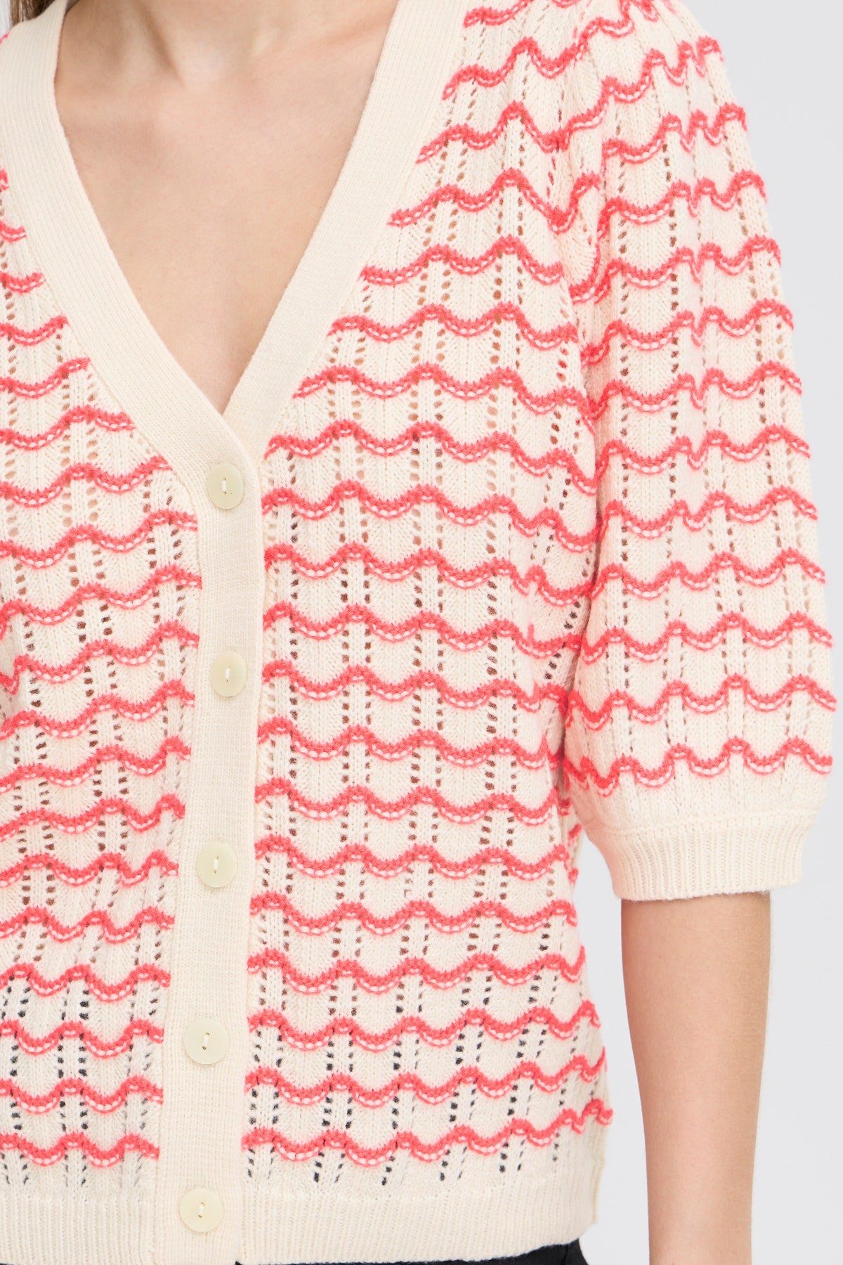 ICHI Ardina Cardigan in Geranium