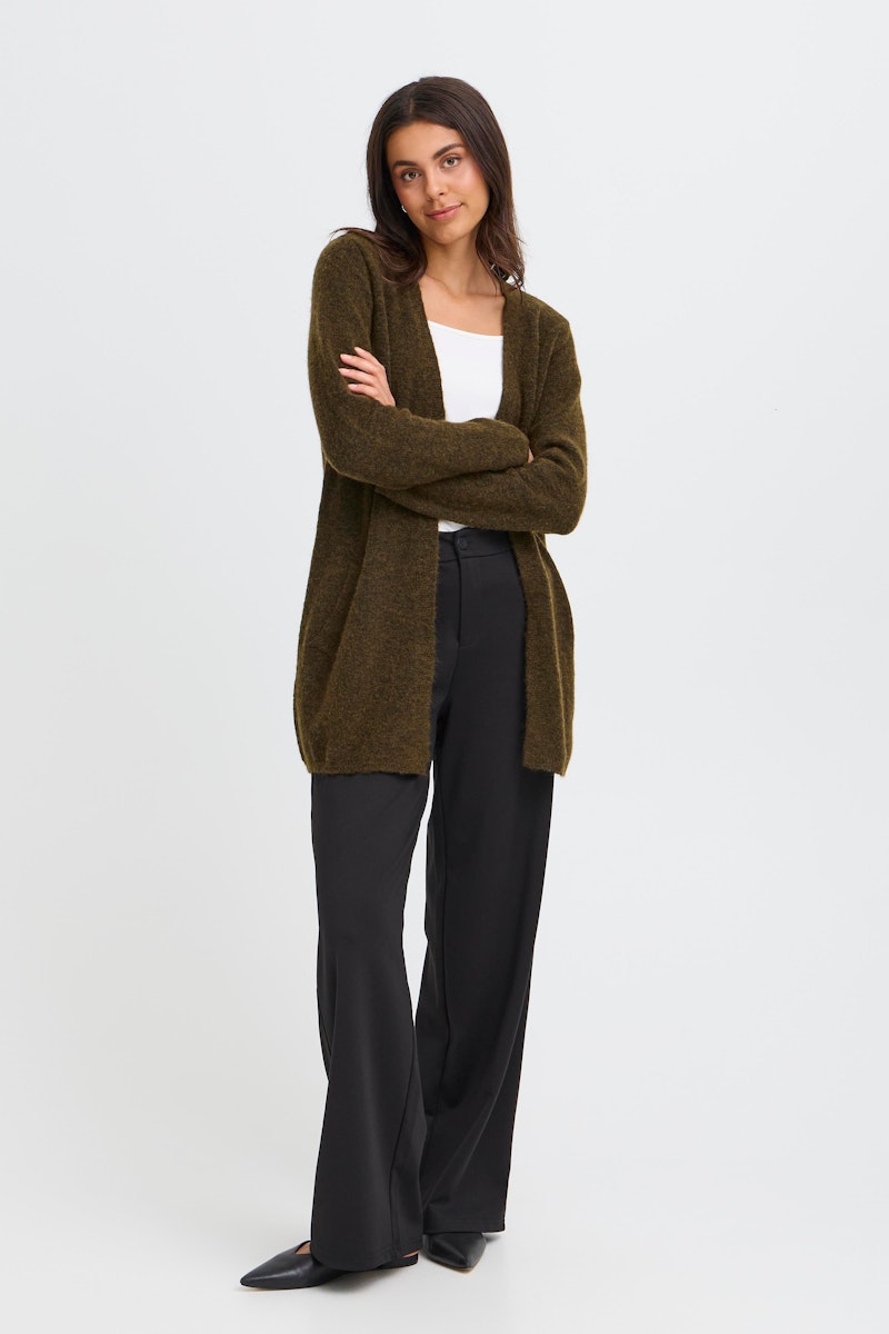 Fransa Sanny Cardigan in Dusty Olive Melange