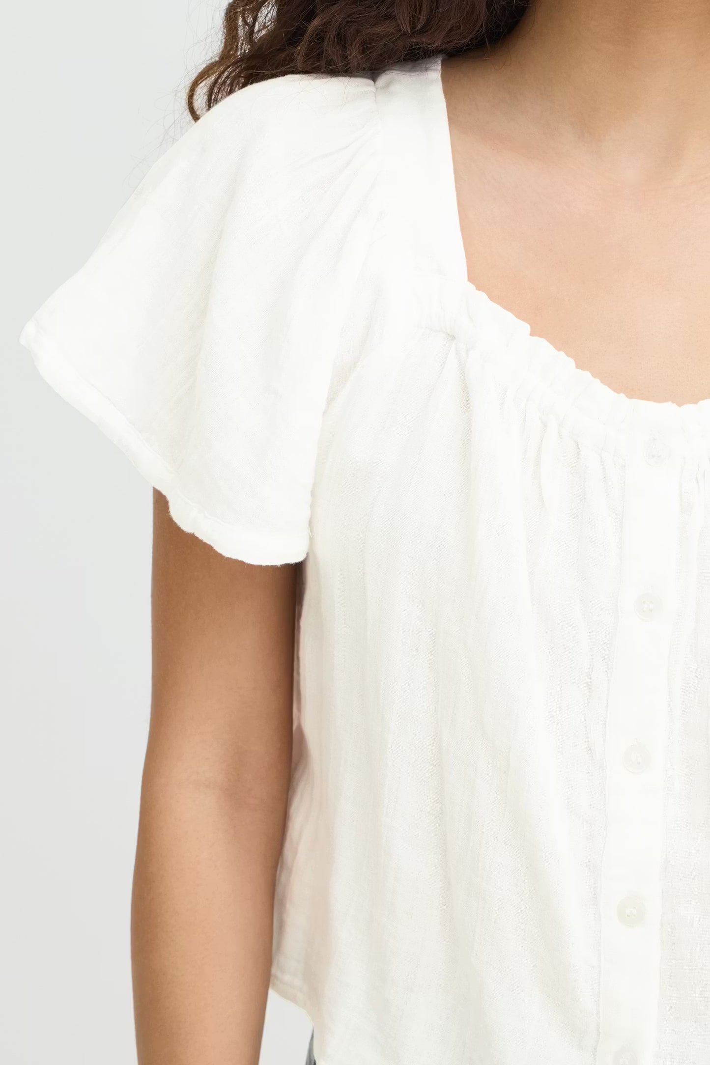 Ichi Foxa SS Blouse in Cloud Dancer