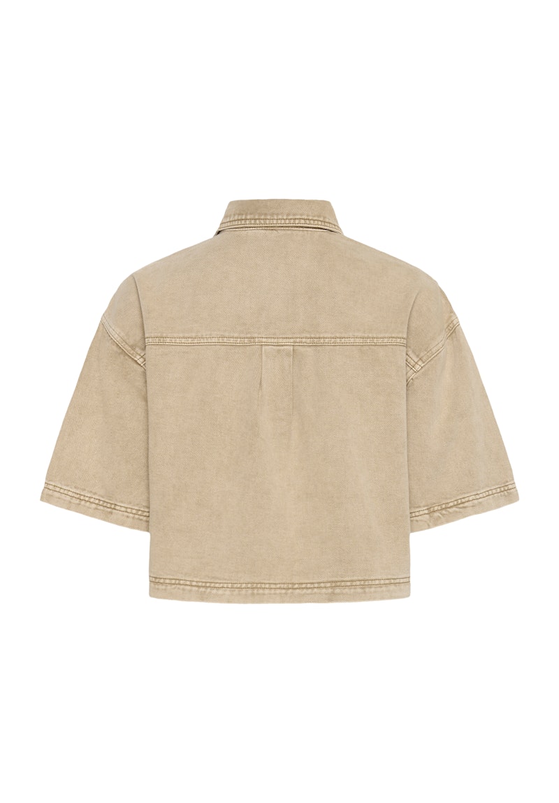 Kaffe Arania Denim Shirt in Washed Light Brown