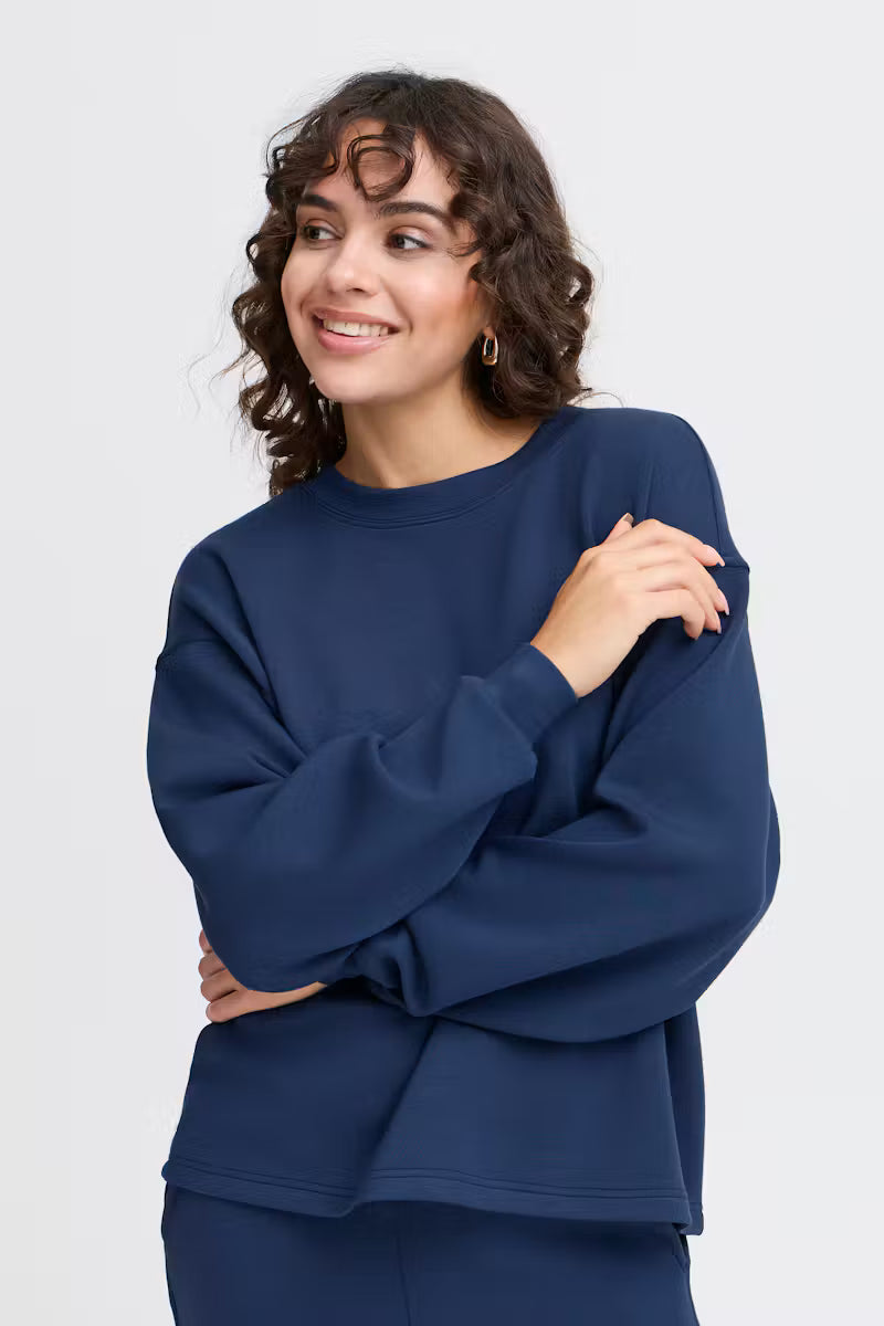 Fransa Aurora Pullover in Navy Blazer