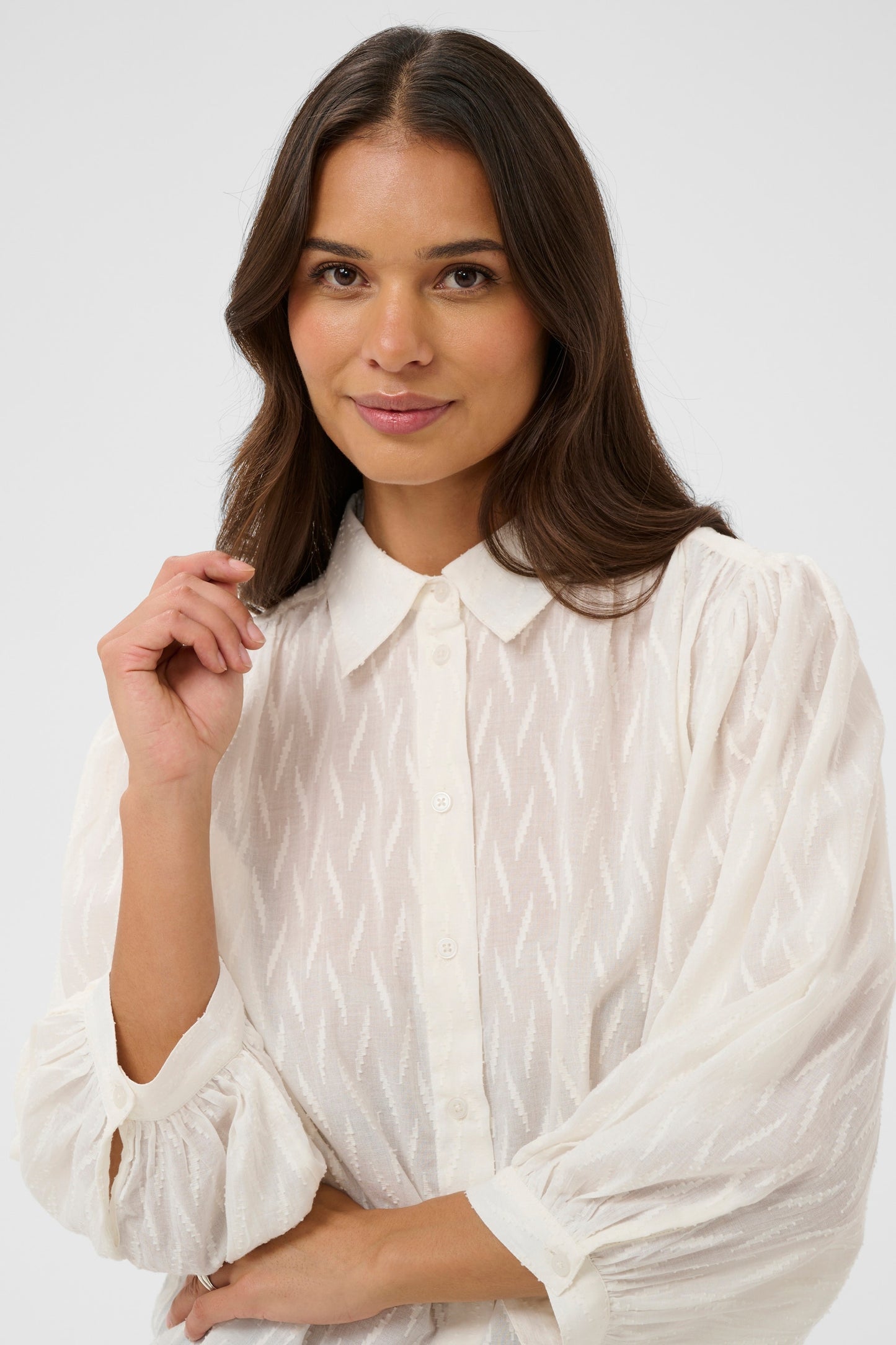 KAFFE Gabriela Shirt in Chalk