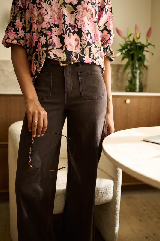 Kaffe Brook Straight Jeans in Coffee Bean