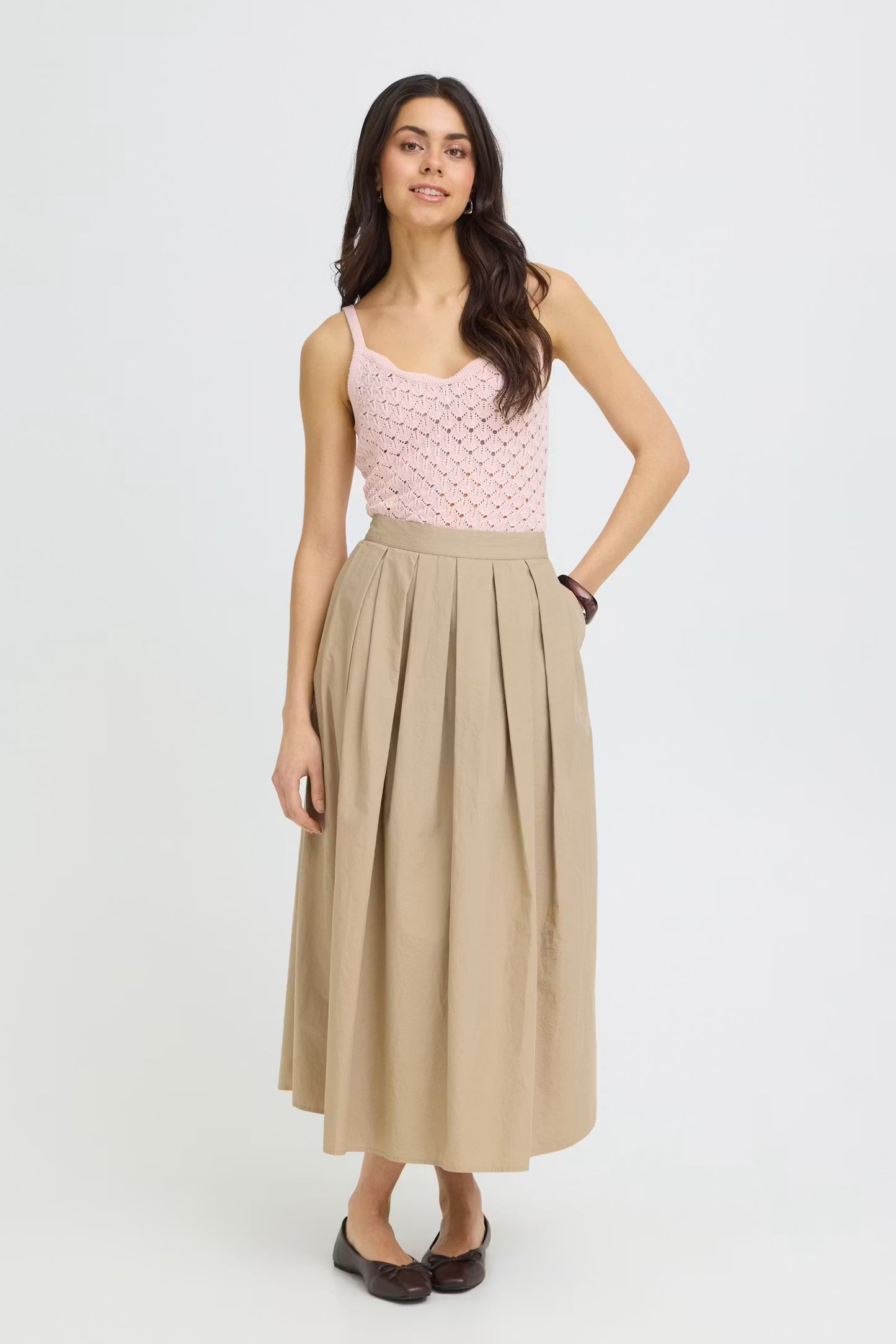 FRANSA Giti Skirt in Savannah Tan