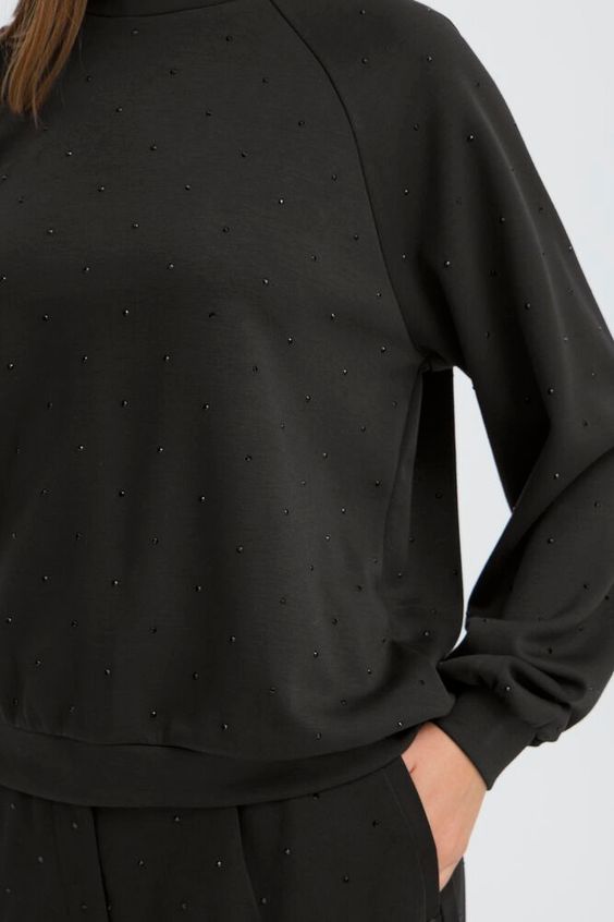 ICHI Amias LS Sweat in Black