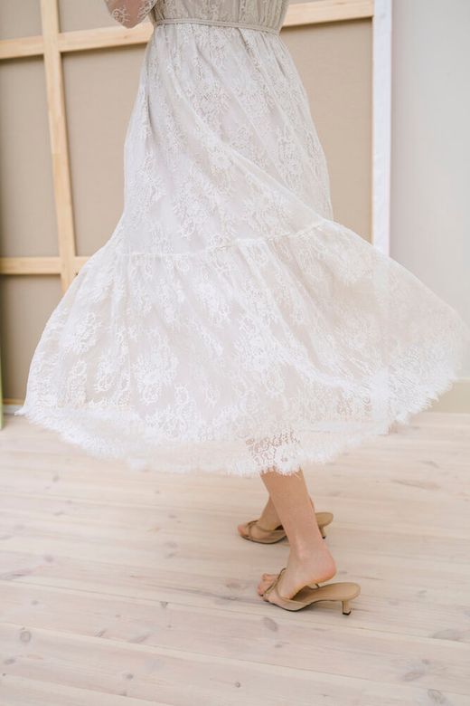 Kaffe Amelie Lace Dress in Moonbeam