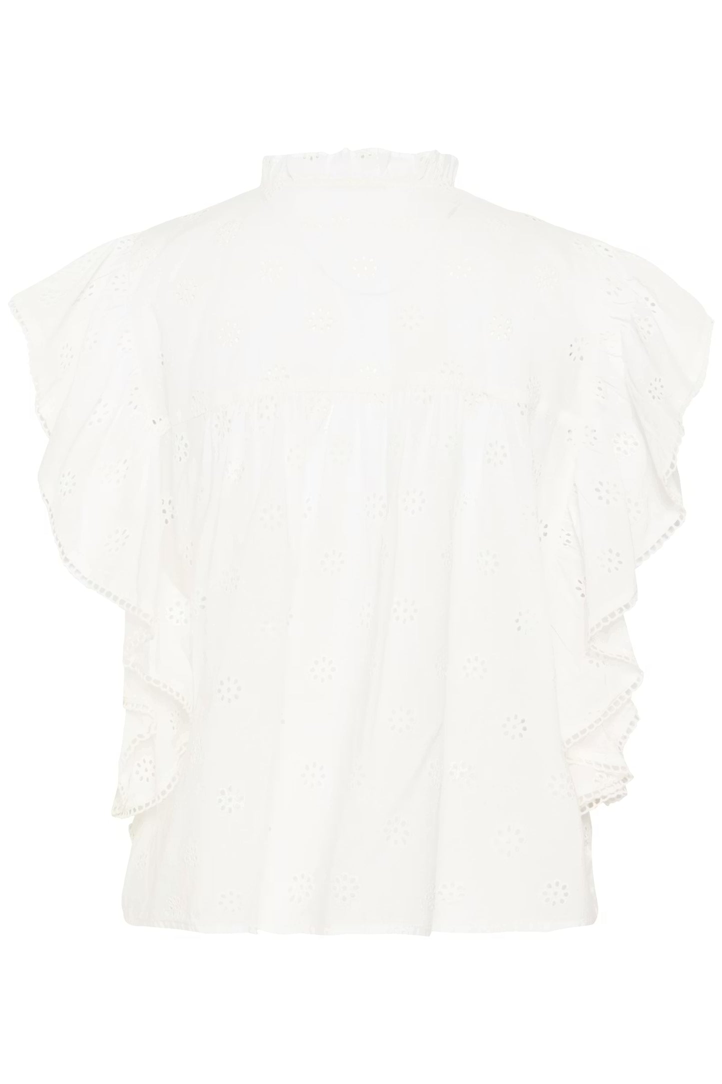 KAFFE Fiona Frill Top in Chalk