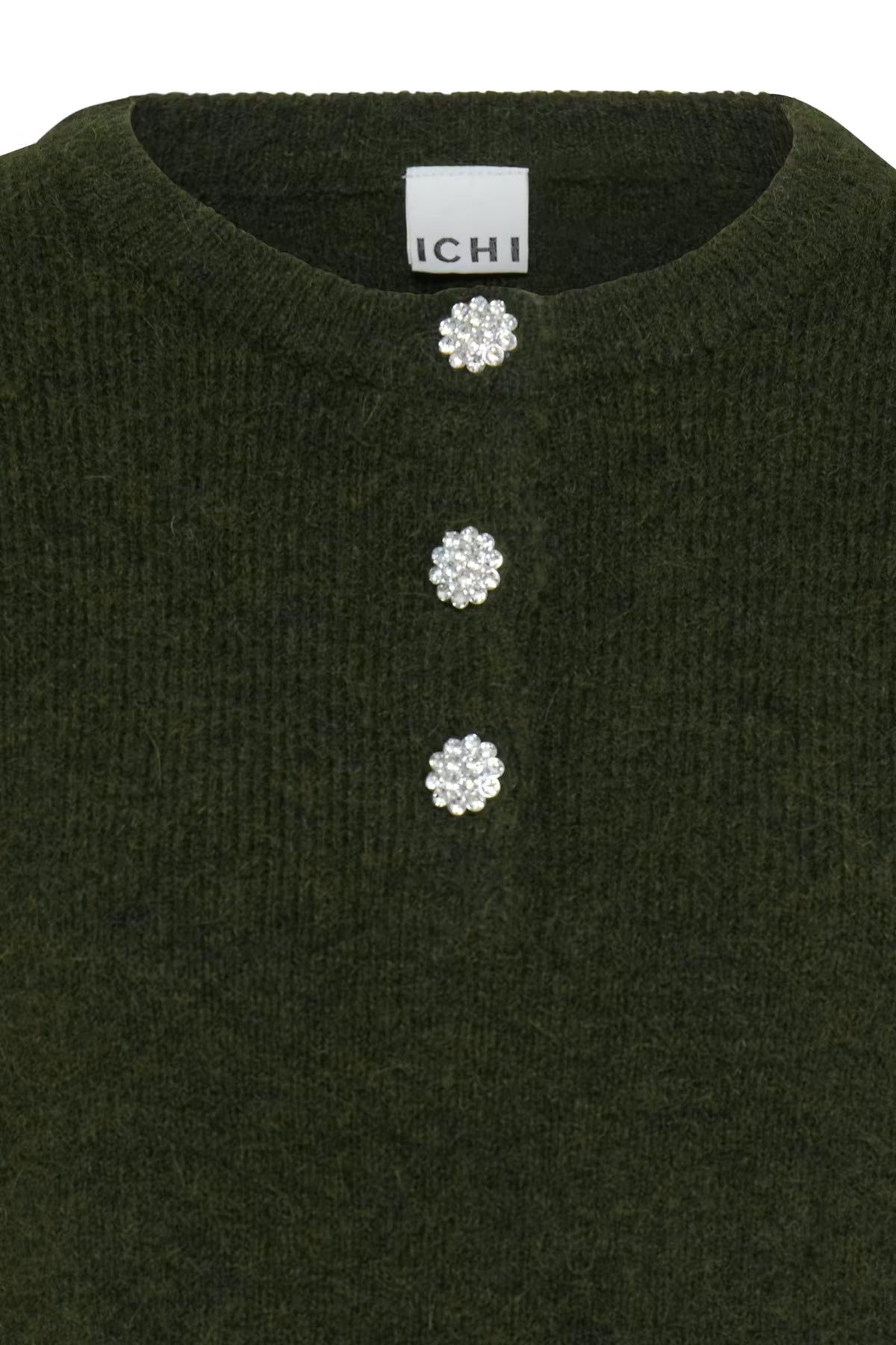 ICHI Fantia Knit in Forest Night Melange