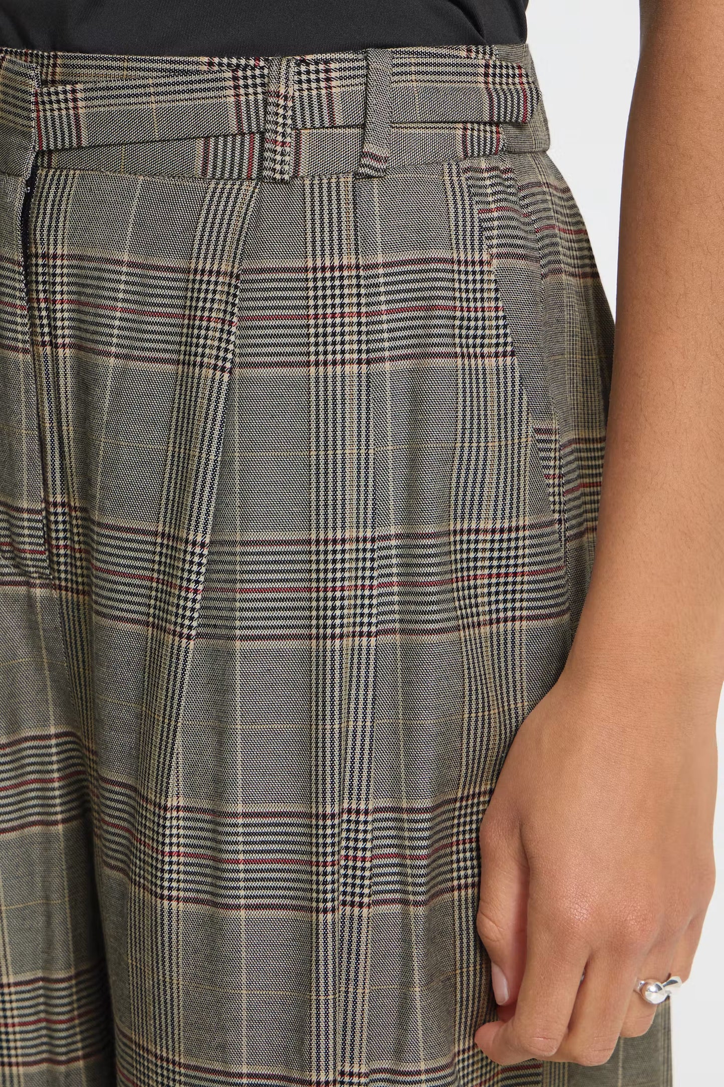 Ichi Laito Pant in Black &Toasted Check
