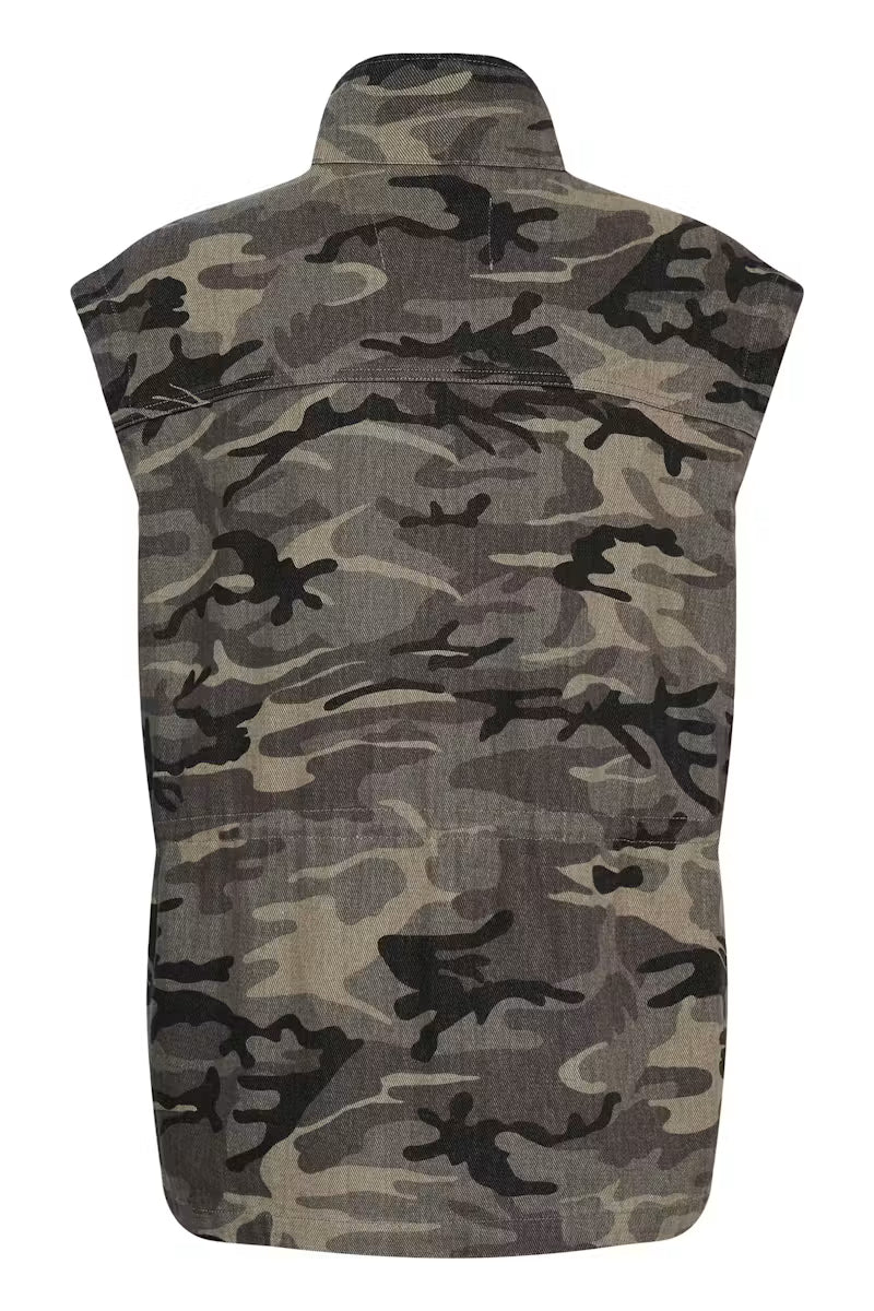 Kaffe Lilana Warm Waistcoat in Camo