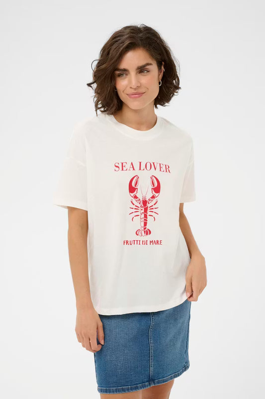 KAFFE Annemette T-shirt in Chalk / White