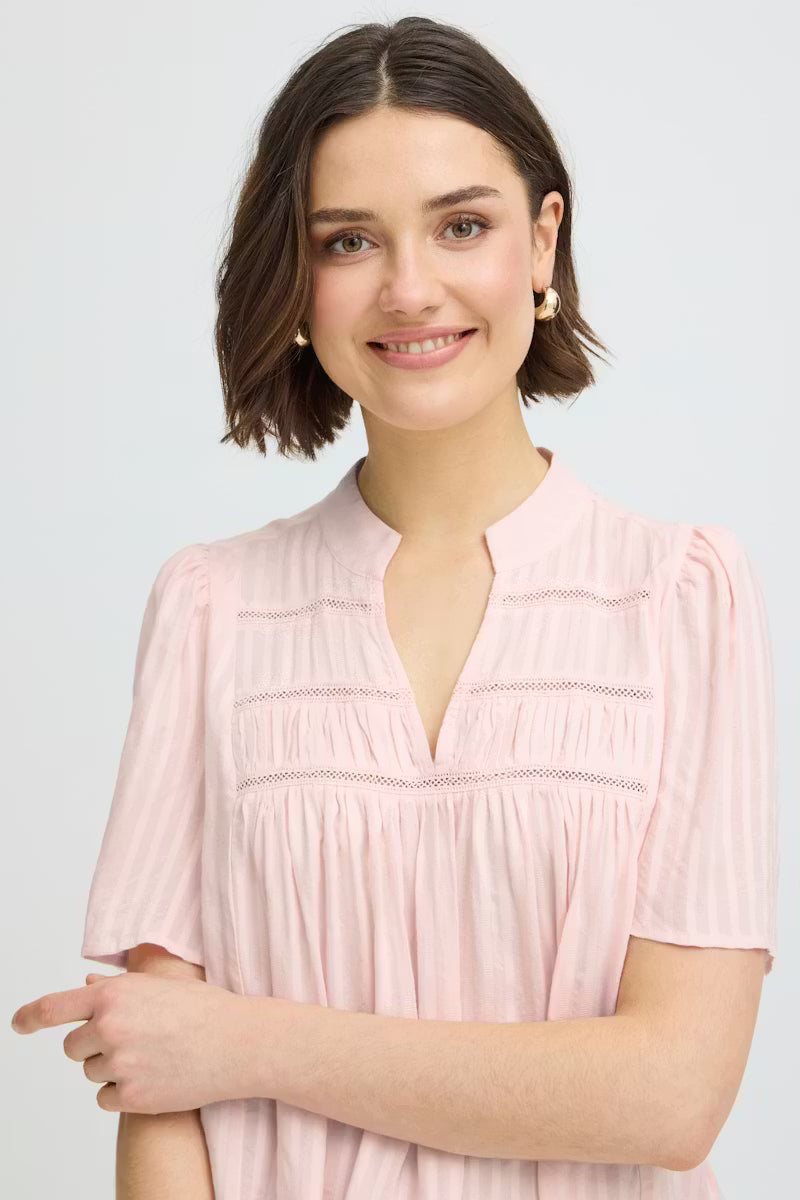 Fransa Villa Blouse in Lotus Pink