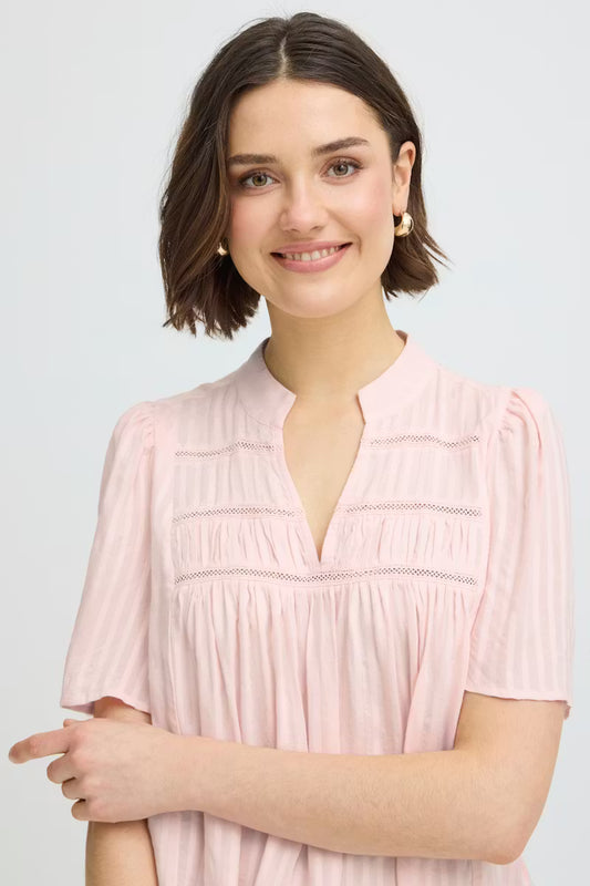 Fransa Villa Blouse in Lotus Pink