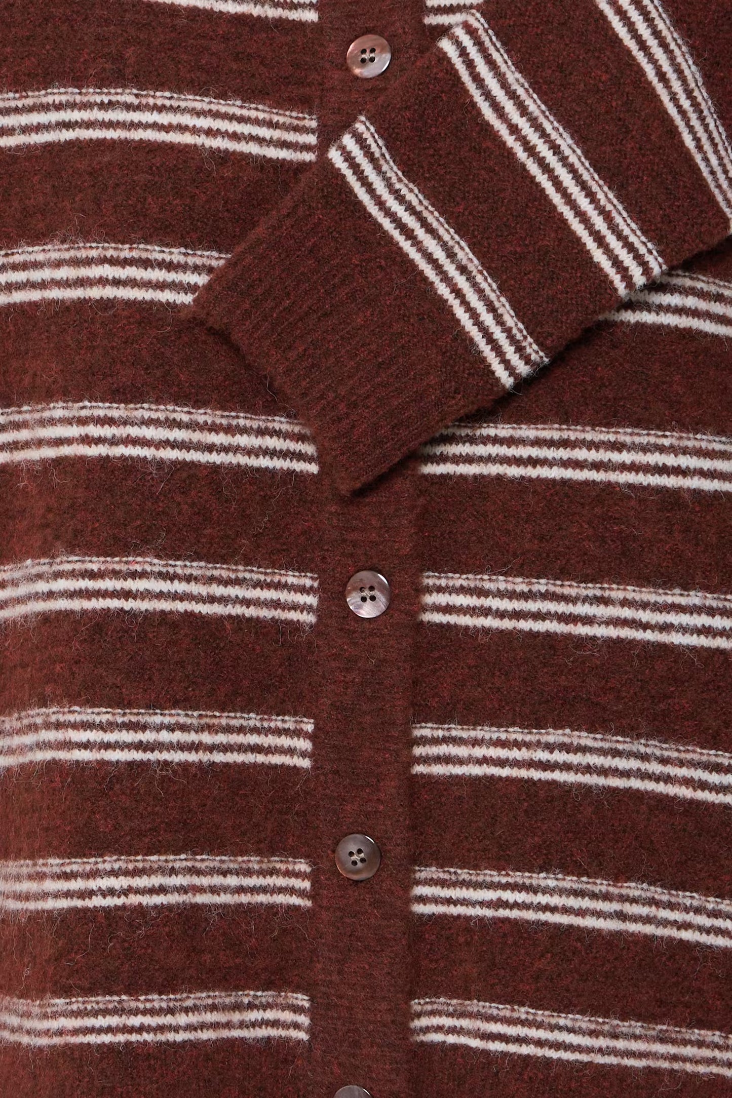 Fransa Kendra Cardigan in Rum Raisin Stripe