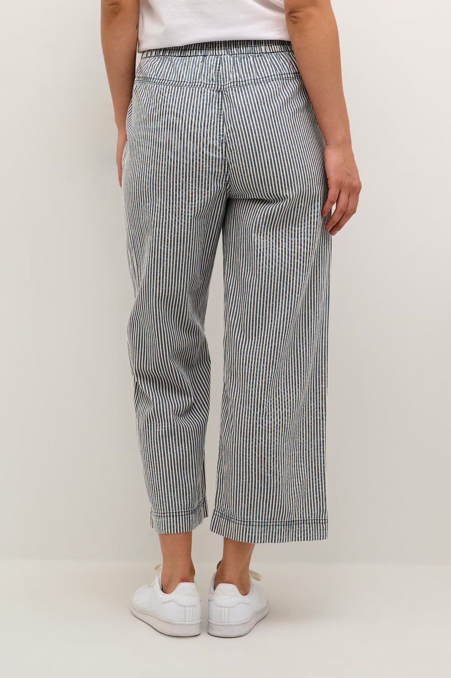 Kaffe Naya Trousers in Midnight/White Stripe