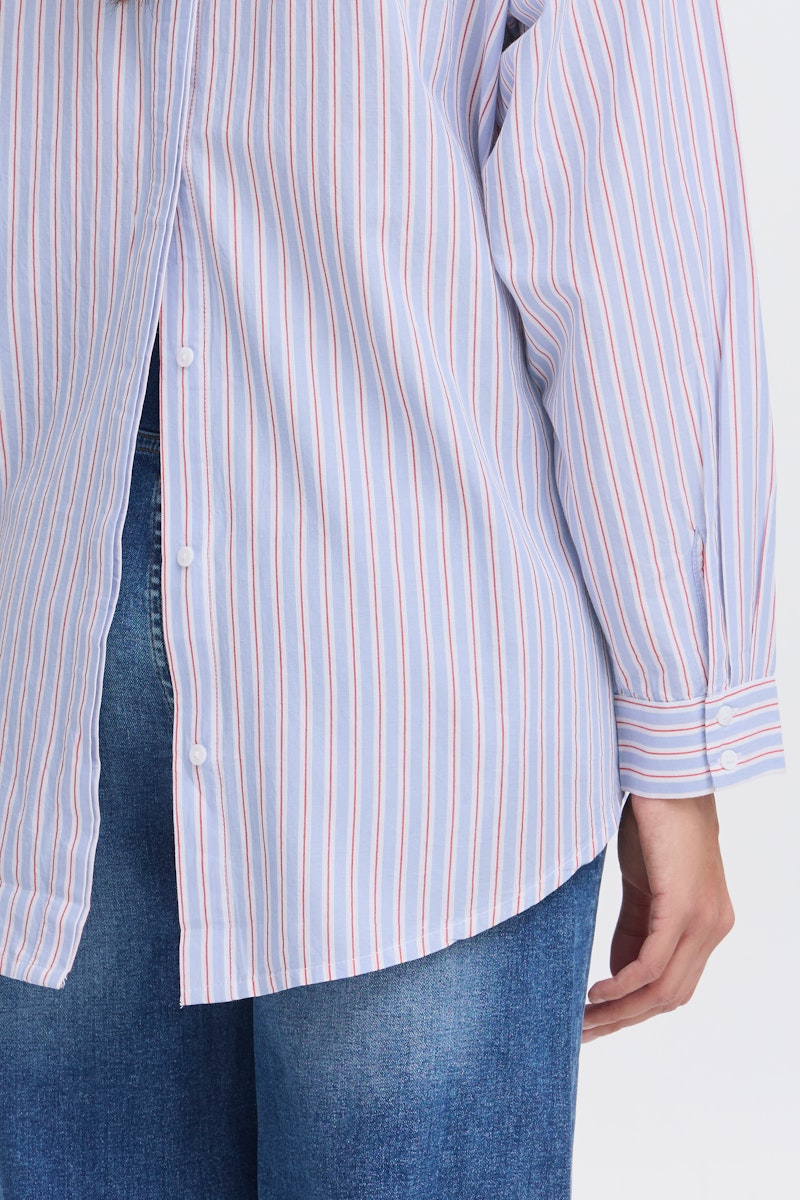 Ichi Janex Shirt in Della Robbia Blue Multi Stripe