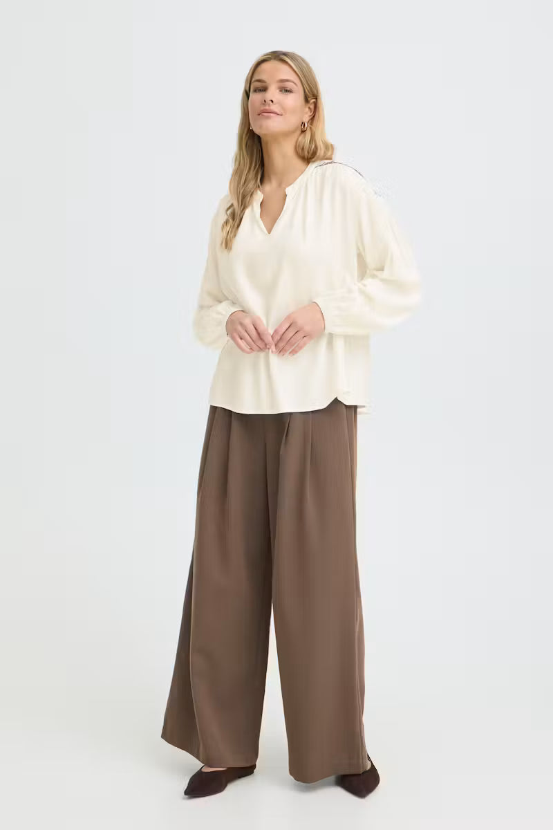 Fransa Helene Blouse in Whisper White