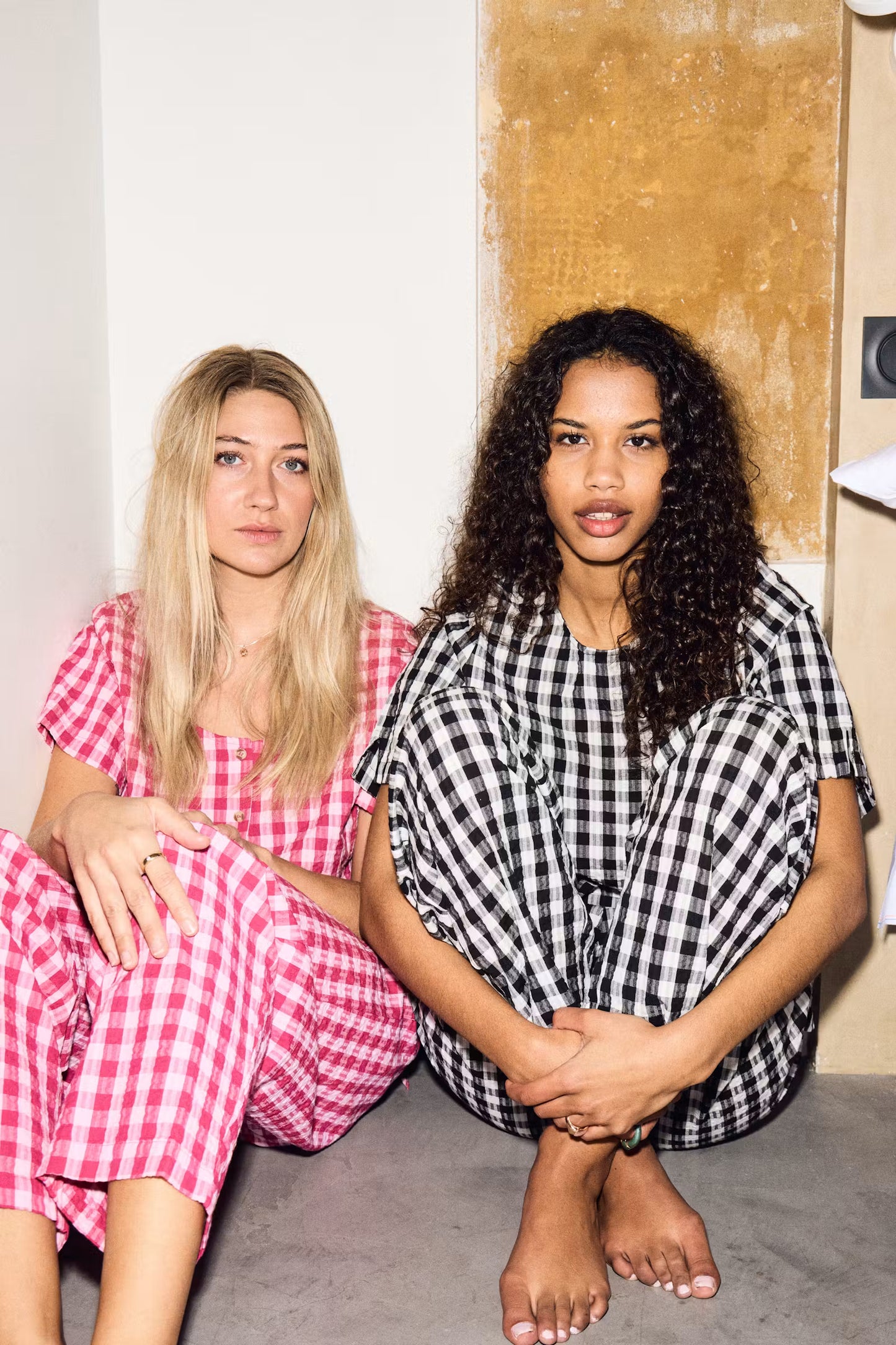 ICHI Karra Barrel Pant in Black & White Gingham