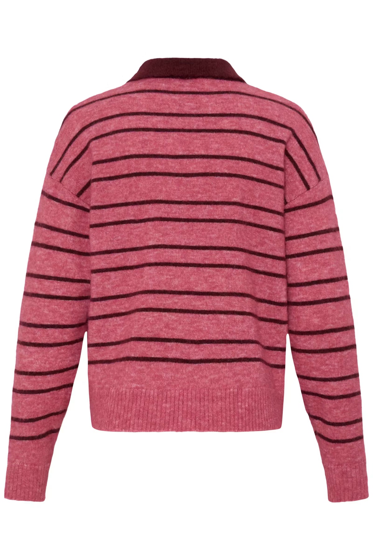 ICHI Sage Pullover in Fruit Dove With Zinfandel Stripe