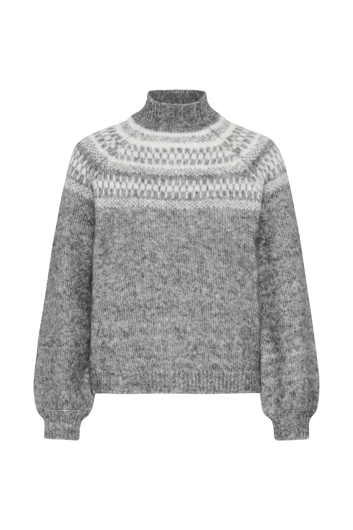 Kaffe Gerda Pullover in Dark Grey Melange/Chalk