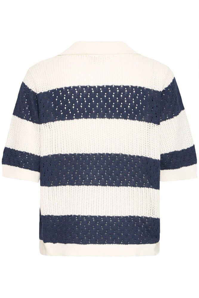 Fransa Vally Polo Shirt in Navy Blazer Stripe